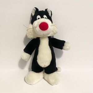 Warner Bros Sylvester the Cat Plush Looney Tunes Vintage 90s Stuffed Animal Toy